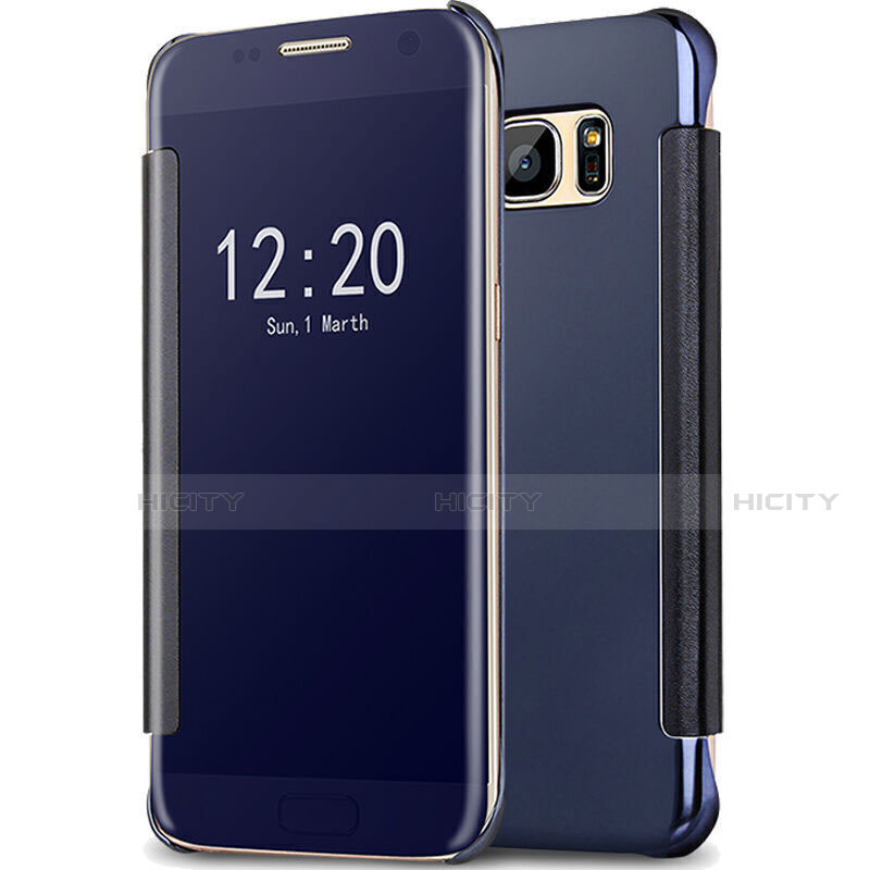 Samsung Galaxy S7 Edge G935F用手帳型 レザーケース スタンド 鏡面 カバー L02 サムスン 