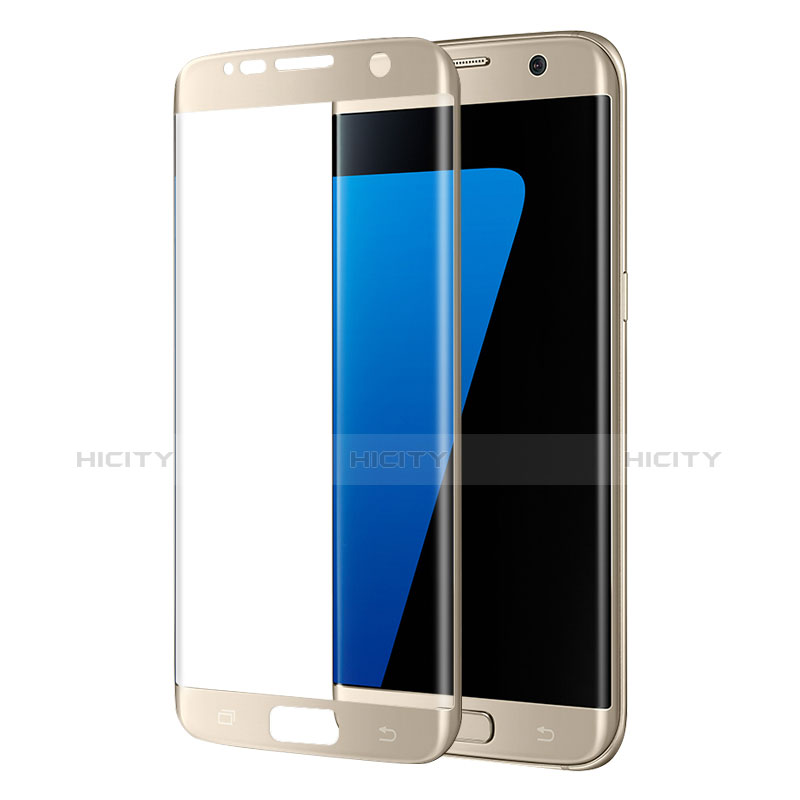 Samsung Galaxy S7 Edge G935F用強化ガラス 液晶保護フィルム 3D サムスン ゴールド