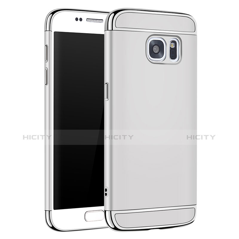 Samsung Galaxy S7 G930F G930FD用ケース 高級感 手触り良い メタル兼プラスチック バンパー M01 サムスン シルバー