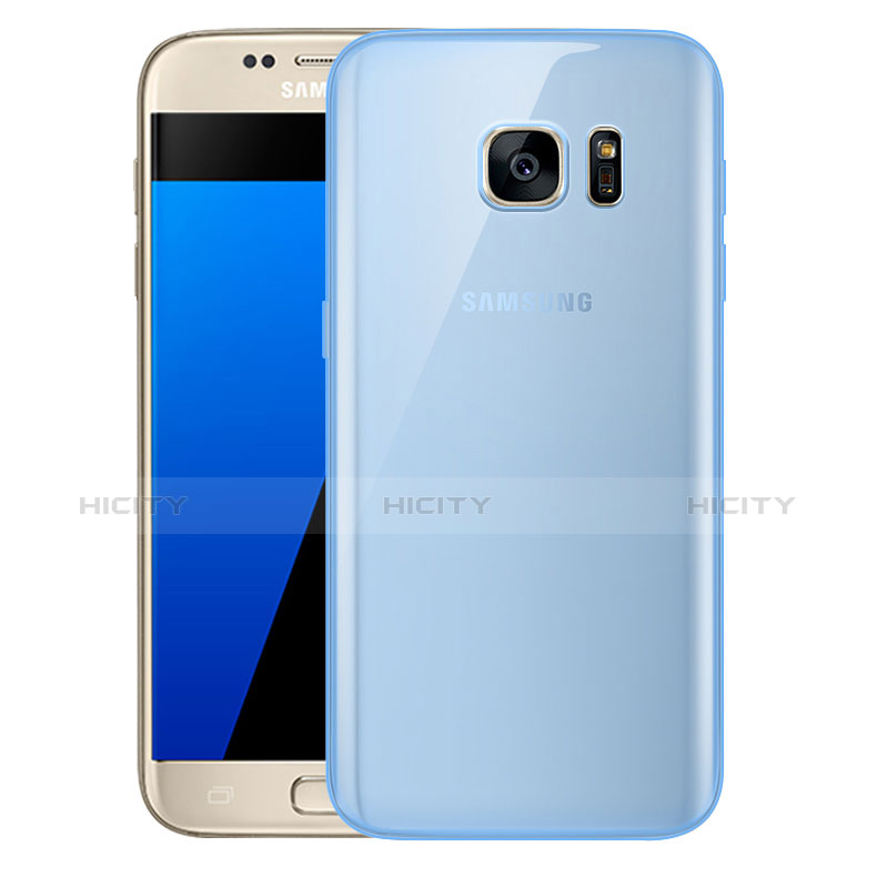 Samsung Galaxy S7 G930F G930FD用極薄ソフトケース シリコンケース 耐衝撃 全面保護 クリア透明 H01 サムスン ネイビー