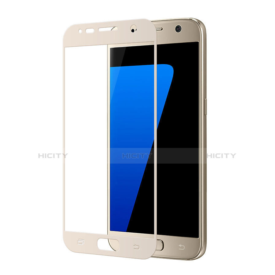 Samsung Galaxy S7 G930F G930FD用強化ガラス フル液晶保護フィルム サムスン ゴールド