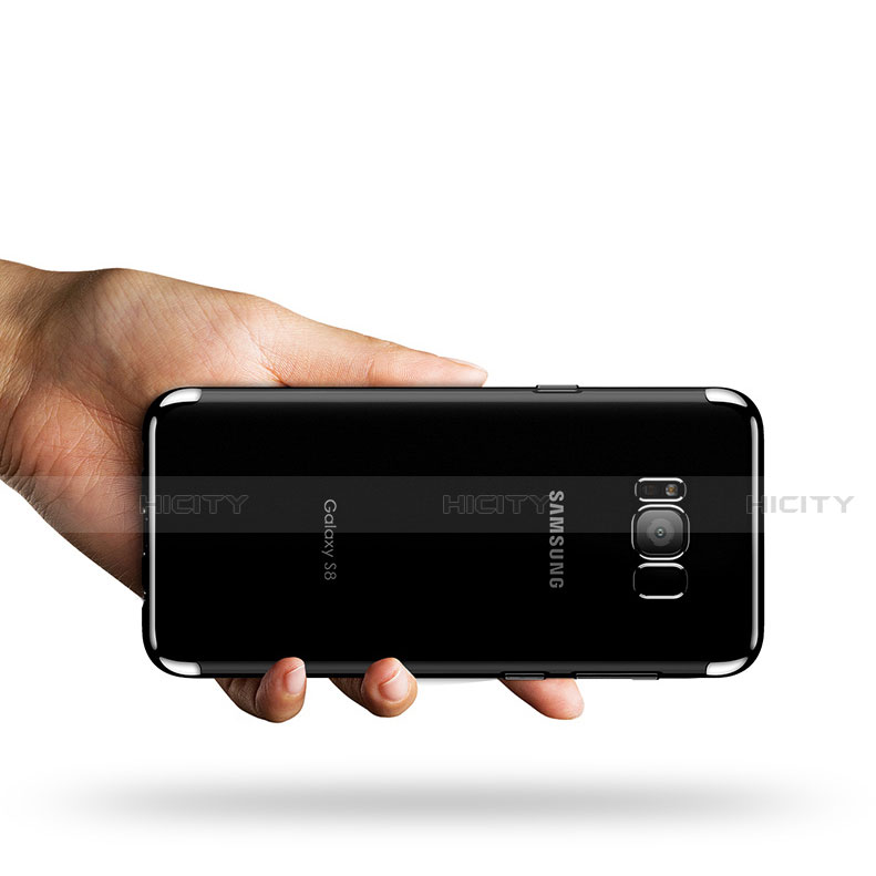 Samsung Galaxy S8用ハイブリットバンパーケース クリア透明 プラスチック サムスン ネイビー