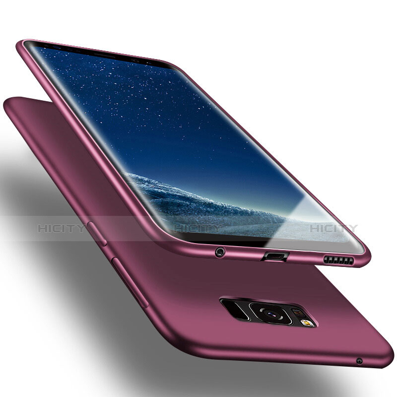 Samsung Galaxy S8用シリコンケース ソフトタッチラバー サムスン パープル