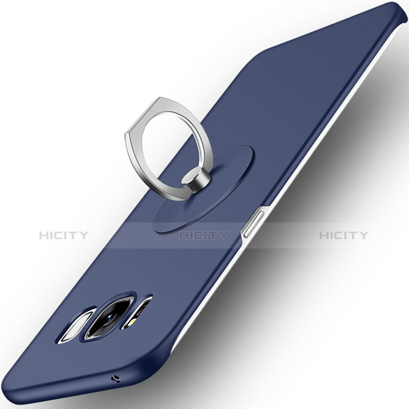 Samsung Galaxy S8用ハードケース プラスチック 質感もマット アンド指輪 サムスン ネイビー