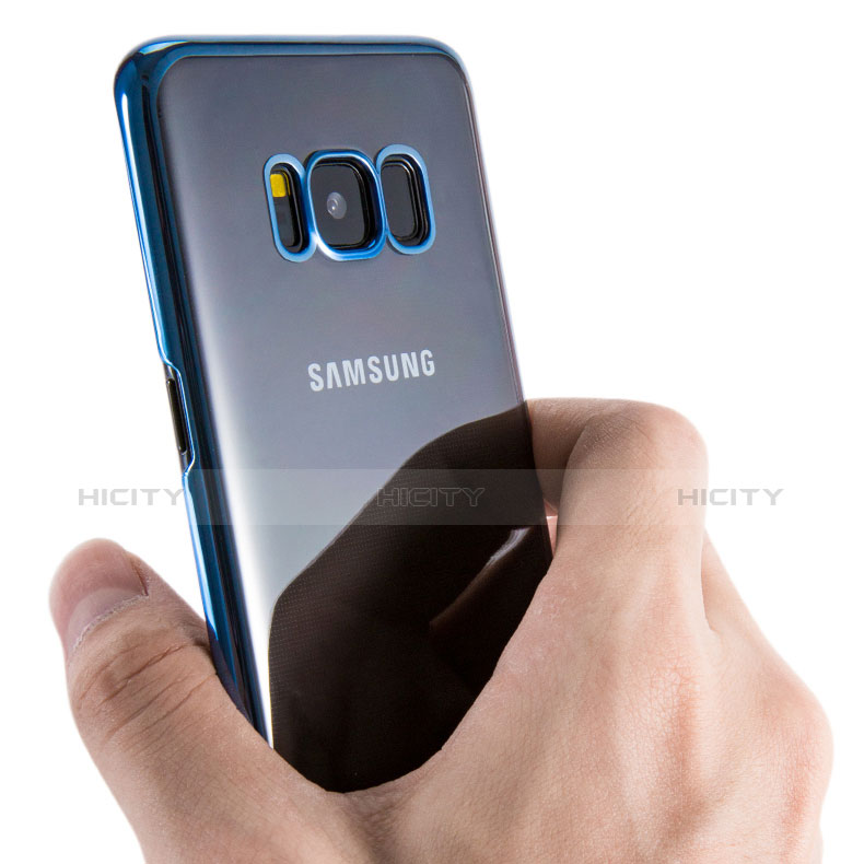 Samsung Galaxy S8用バンパーケース クリア透明 サムスン ネイビー