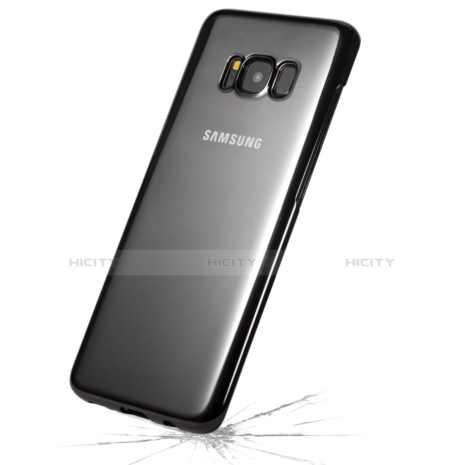 Samsung Galaxy S8用バンパーケース クリア透明 サムスン ブラック