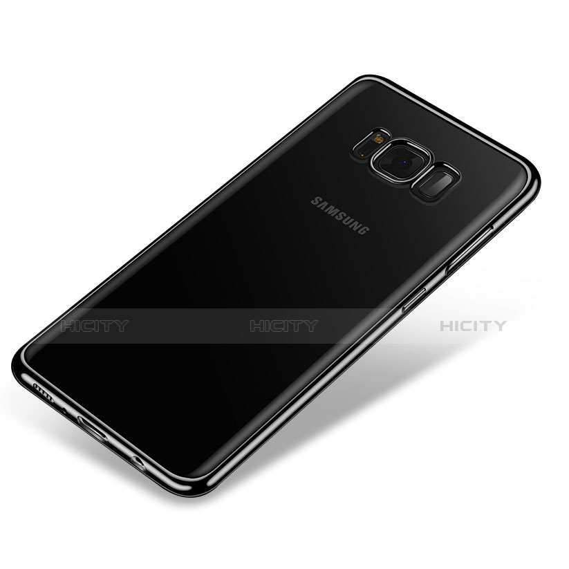 Samsung Galaxy S8用極薄ソフトケース シリコンケース 耐衝撃 全面保護 クリア透明 H03 サムスン ブラック