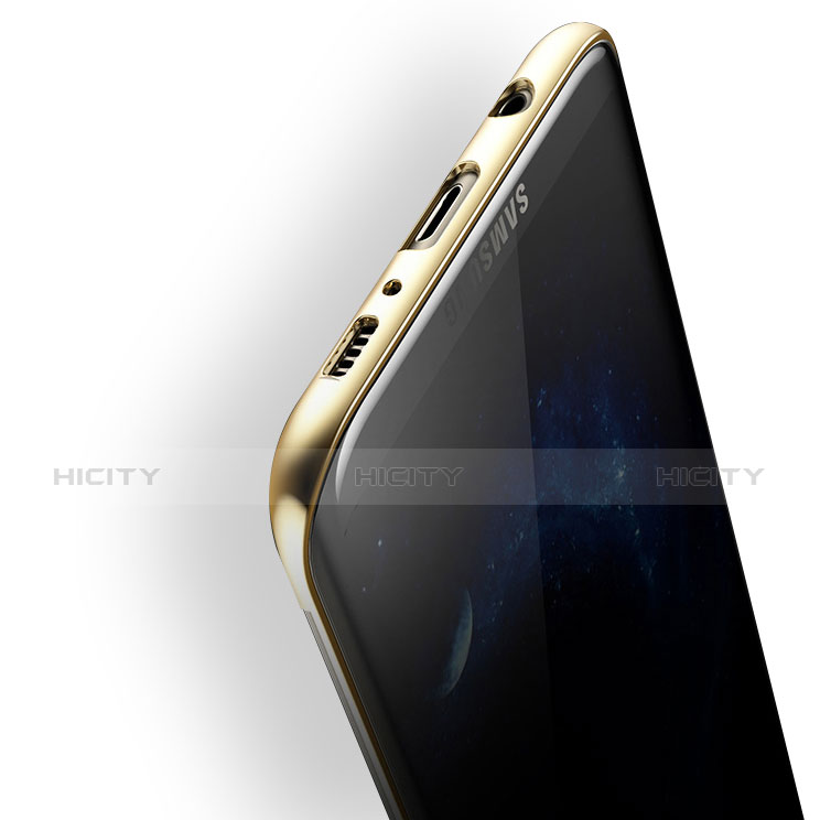 Samsung Galaxy S8用極薄ソフトケース シリコンケース 耐衝撃 全面保護 クリア透明 T09 サムスン ゴールド