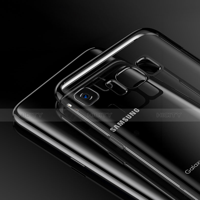 Samsung Galaxy S8用極薄ソフトケース シリコンケース 耐衝撃 全面保護 クリア透明 T09 サムスン ブラック