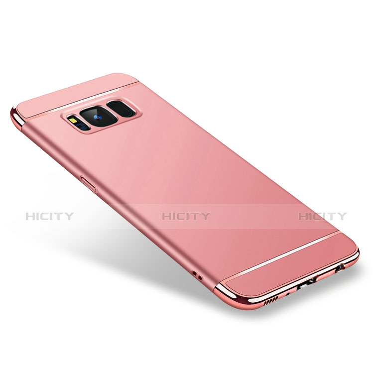 Samsung Galaxy S8用ケース 高級感 手触り良い メタル兼プラスチック バンパー サムスン ローズゴールド