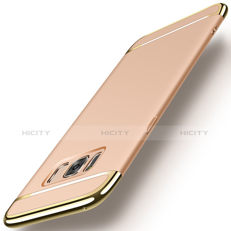 Samsung Galaxy S8用ケース 高級感 手触り良い メタル兼プラスチック バンパー サムスン ゴールド