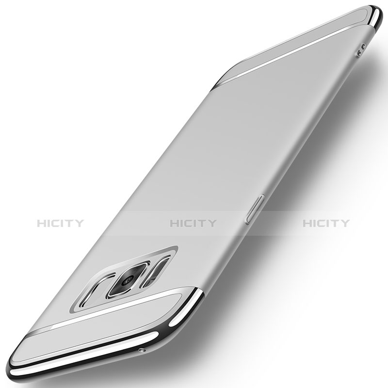 Samsung Galaxy S8用ケース 高級感 手触り良い メタル兼プラスチック バンパー サムスン シルバー