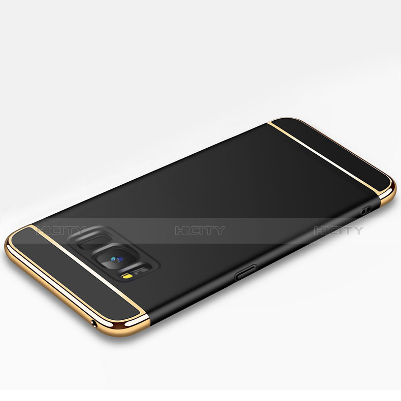 Samsung Galaxy S8用ケース 高級感 手触り良い メタル兼プラスチック バンパー サムスン ブラック