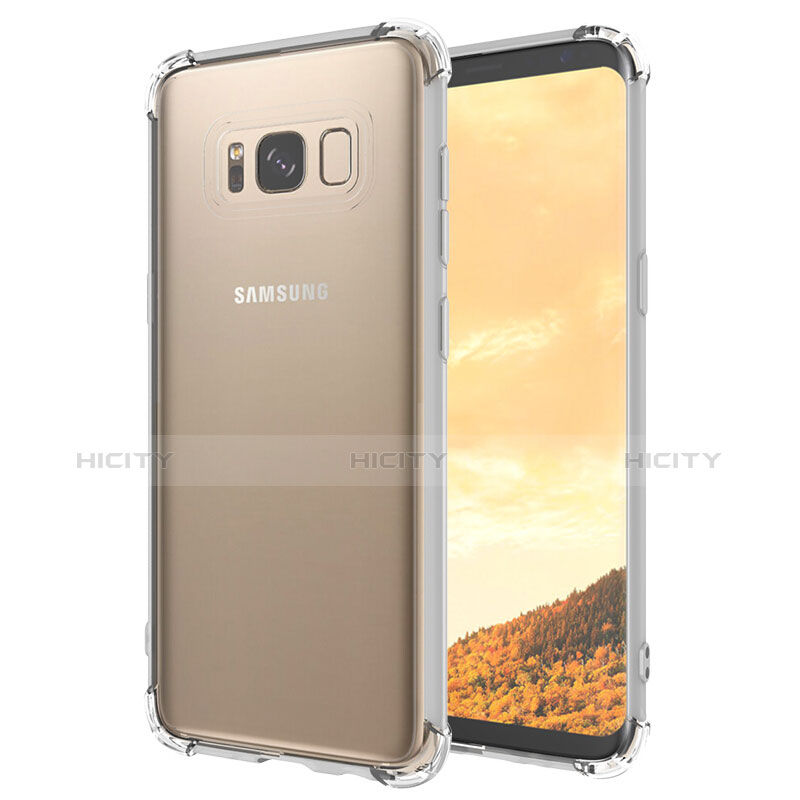 Samsung Galaxy S8用極薄ソフトケース シリコンケース 耐衝撃 全面保護 クリア透明 T10 サムスン クリア