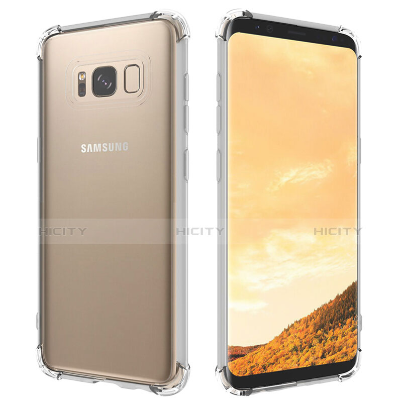 Samsung Galaxy S8用極薄ソフトケース シリコンケース 耐衝撃 全面保護 クリア透明 T10 サムスン クリア