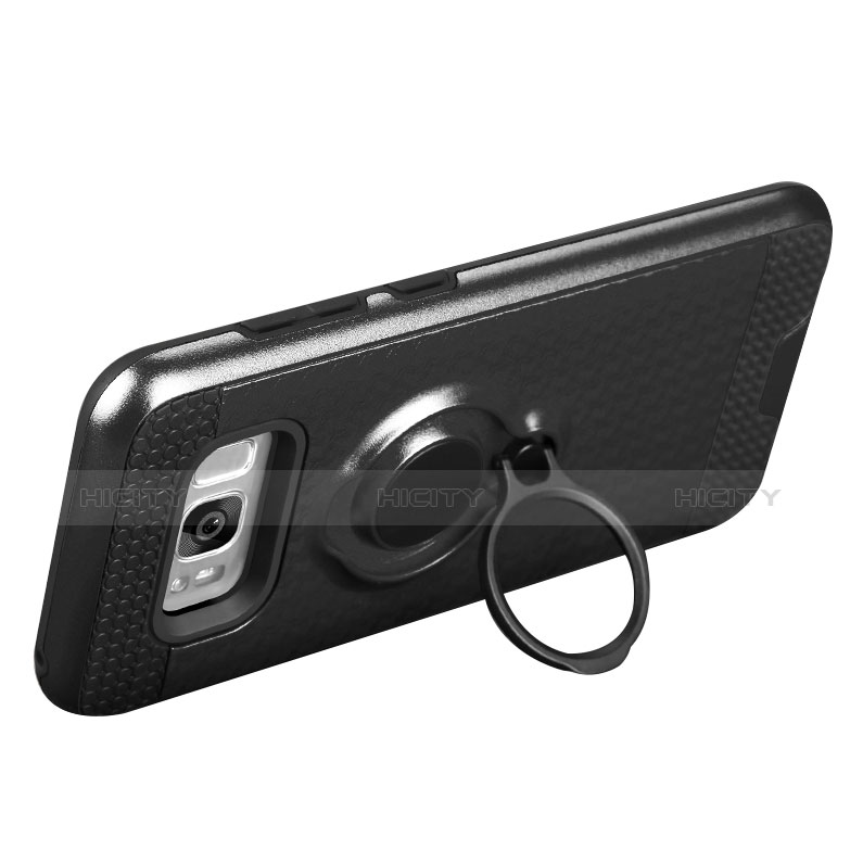 Samsung Galaxy S8用ハイブリットバンパーケース プラスチック アンド指輪 兼シリコーン サムスン ブラック