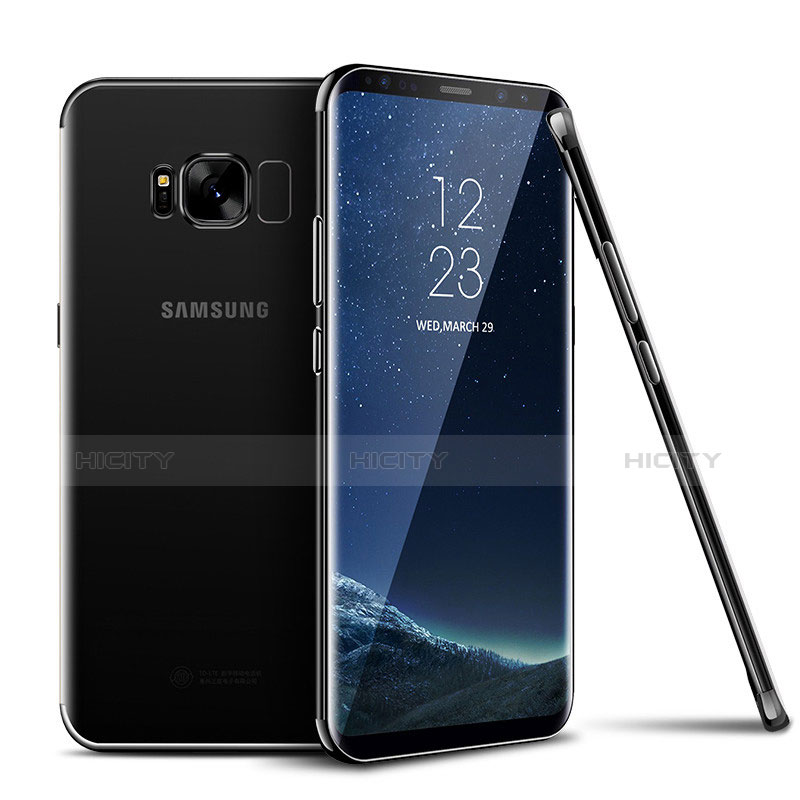 Samsung Galaxy S8用極薄ソフトケース シリコンケース 耐衝撃 全面保護 クリア透明 H04 サムスン ブラック