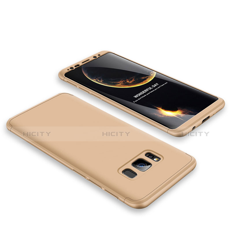 Samsung Galaxy S8用ハードケース プラスチック 質感もマット 前面と背面 360度 フルカバー M01 サムスン ゴールド