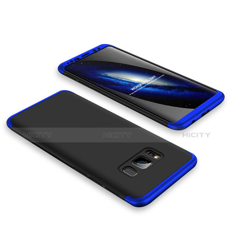 Samsung Galaxy S8用ハードケース プラスチック 質感もマット 前面と背面 360度 フルカバー M01 サムスン ネイビー・ブラック