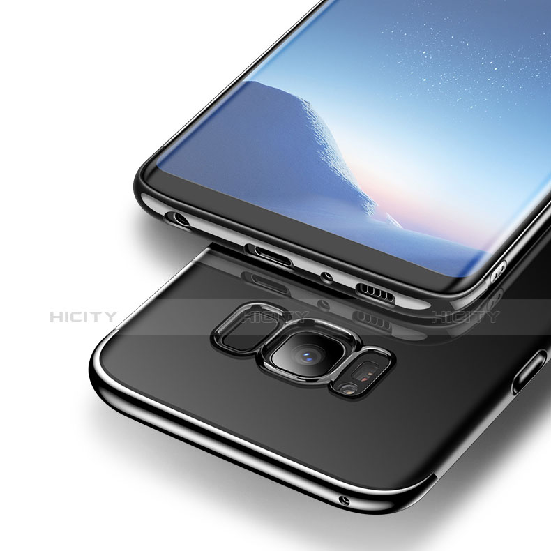 Samsung Galaxy S8用極薄ソフトケース シリコンケース 耐衝撃 全面保護 クリア透明 T14 サムスン ブラック
