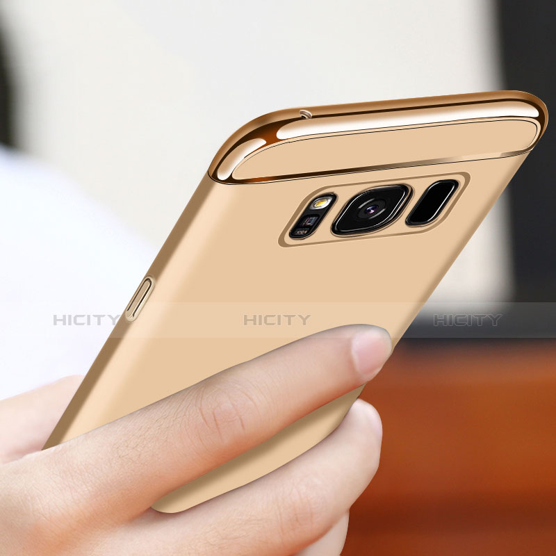 Samsung Galaxy S8用ケース 高級感 手触り良い メタル兼プラスチック バンパー M02 サムスン ゴールド