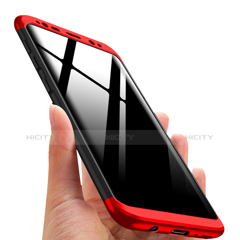 Samsung Galaxy S8用ハードケース プラスチック 質感もマット 前面と背面 360度 フルカバー アンド指輪 マグネット式 サムスン レッド・ブラック