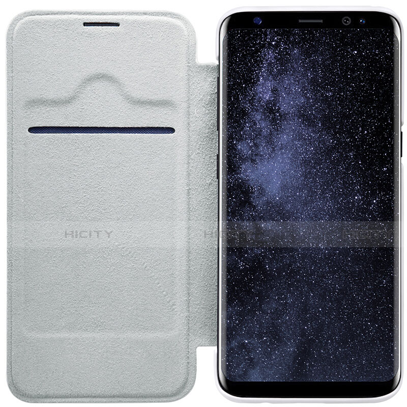 Samsung Galaxy S8用手帳型 レザーケース スタンド S01 サムスン ホワイト
