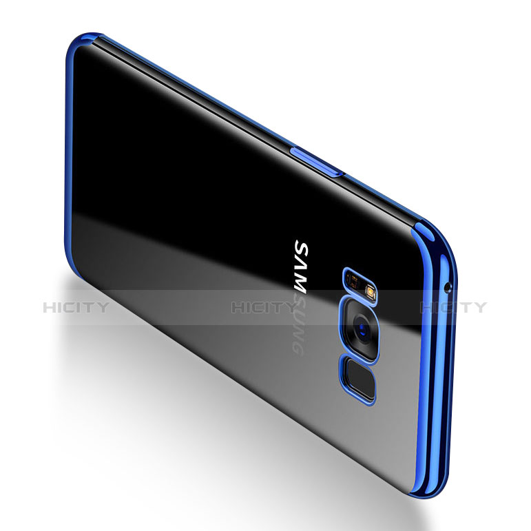 Samsung Galaxy S8用極薄ソフトケース シリコンケース 耐衝撃 全面保護 クリア透明 T17 サムスン ネイビー