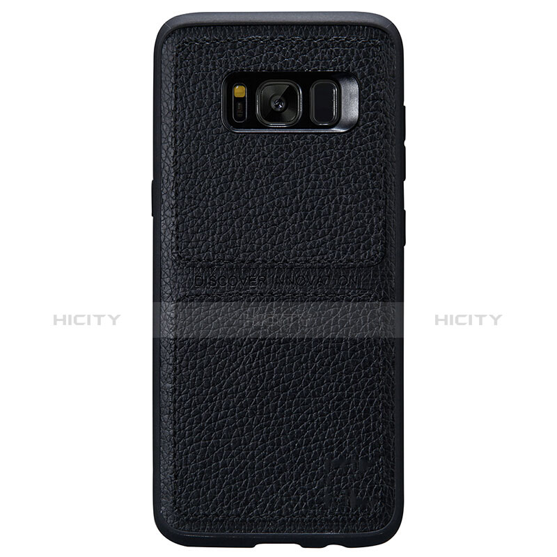 Samsung Galaxy S8用ケース 高級感 手触り良いレザー柄 L01 サムスン ブラック