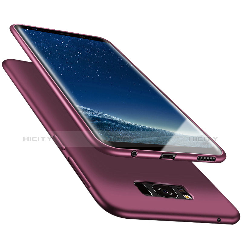 Samsung Galaxy S8用極薄ソフトケース シリコンケース 耐衝撃 全面保護 S06 サムスン パープル