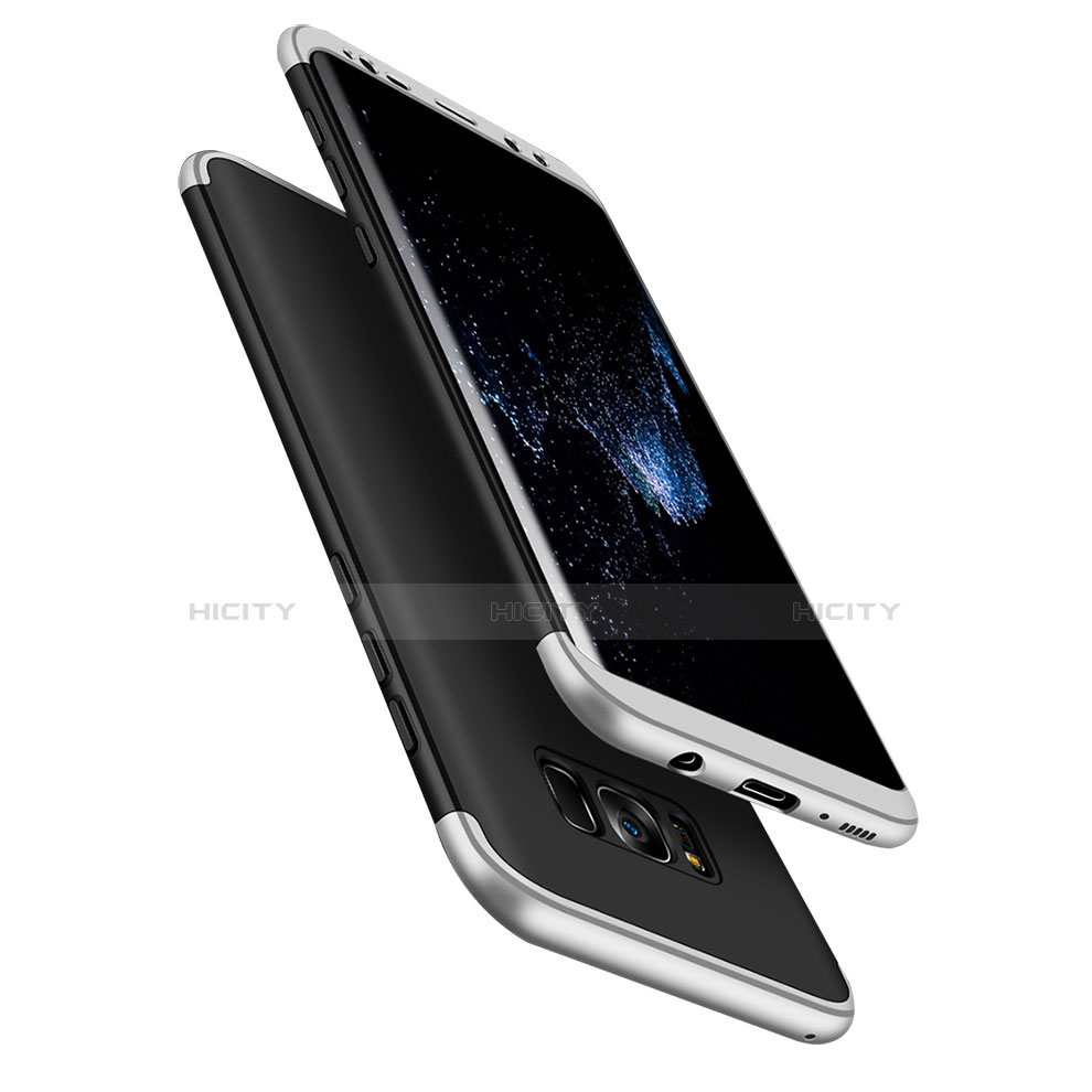 Samsung Galaxy S8用ハードケース プラスチック 質感もマット 前面と背面 360度 フルカバー M03 サムスン シルバー
