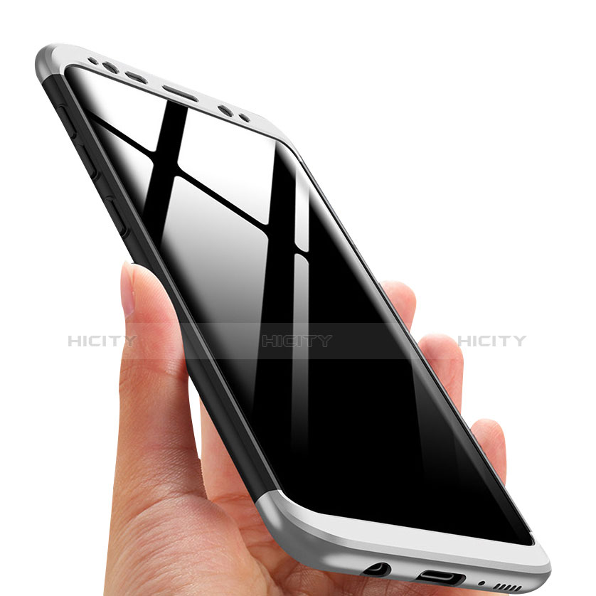 Samsung Galaxy S8用ハードケース プラスチック 質感もマット 前面と背面 360度 フルカバー M03 サムスン シルバー