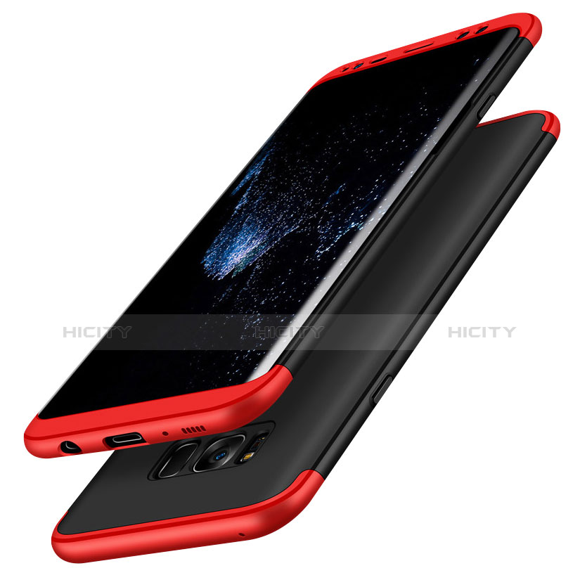 Samsung Galaxy S8用ハードケース プラスチック 質感もマット 前面と背面 360度 フルカバー M03 サムスン レッド・ブラック