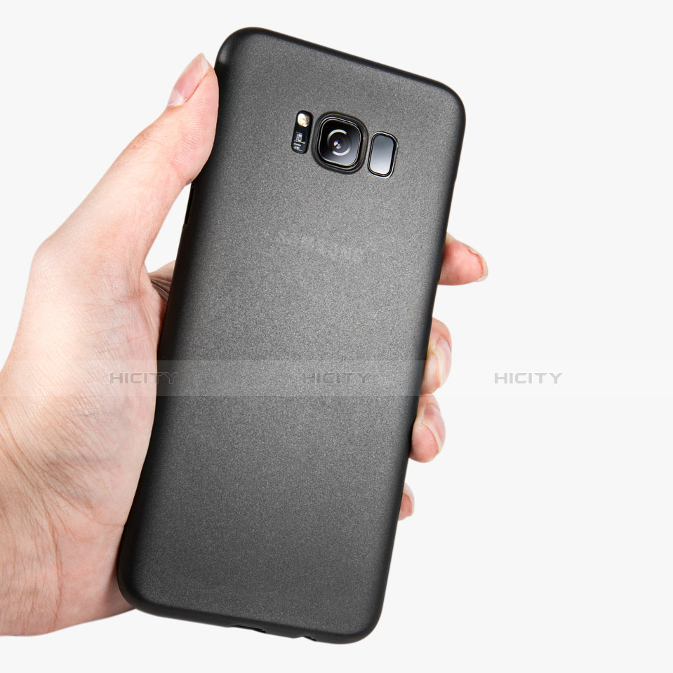 Samsung Galaxy S8用極薄ケース クリア透明 プラスチック T02 サムスン ブラック
