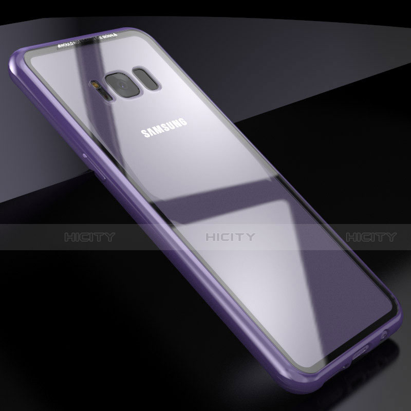 Samsung Galaxy S8用ケース 高級感 手触り良い アルミメタル 製の金属製 360度 フルカバーバンパー 鏡面 カバー M03 サムスン 