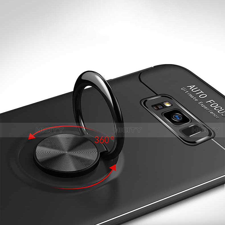 Samsung Galaxy S8用極薄ソフトケース シリコンケース 耐衝撃 全面保護 アンド指輪 マグネット式 バンパー サムスン 