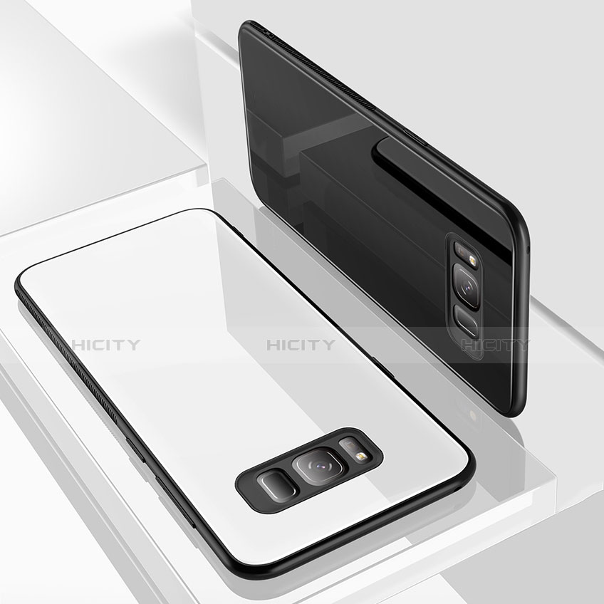 Samsung Galaxy S8用ハイブリットバンパーケース プラスチック 鏡面 カバー サムスン 