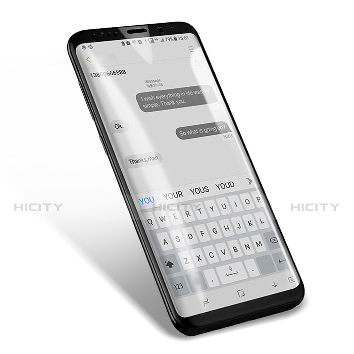 Samsung Galaxy S8用強化ガラス フル液晶保護フィルム F09 サムスン ブラック