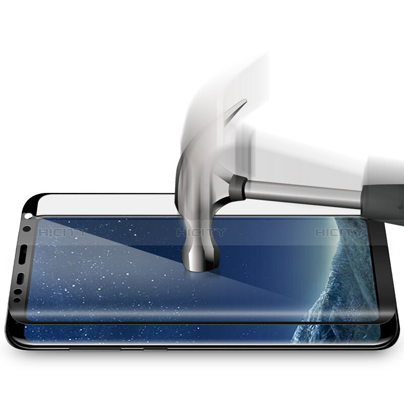 Samsung Galaxy S8用強化ガラス フル液晶保護フィルム F06 サムスン ブラック