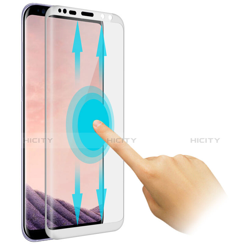 Samsung Galaxy S8用強化ガラス フル液晶保護フィルム F06 サムスン ホワイト