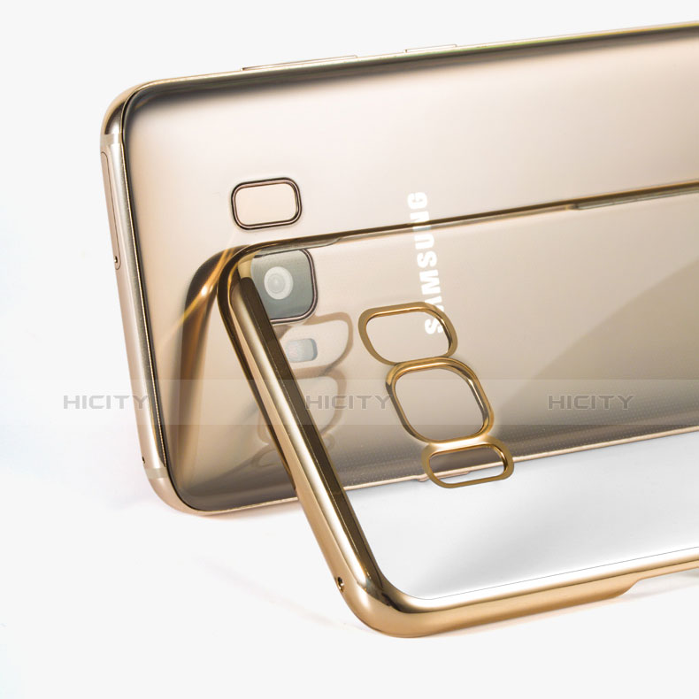 Samsung Galaxy S8 Plus用バンパーケース クリア透明 サムスン ゴールド