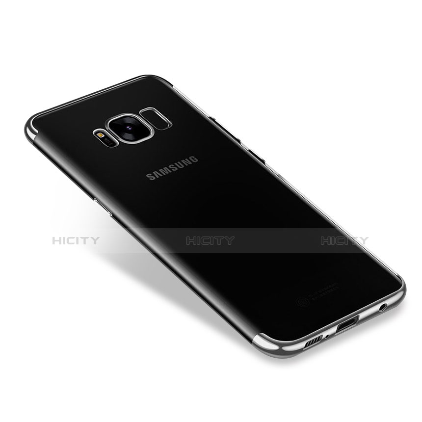 Samsung Galaxy S8 Plus用極薄ソフトケース シリコンケース 耐衝撃 全面保護 クリア透明 H01 サムスン シルバー