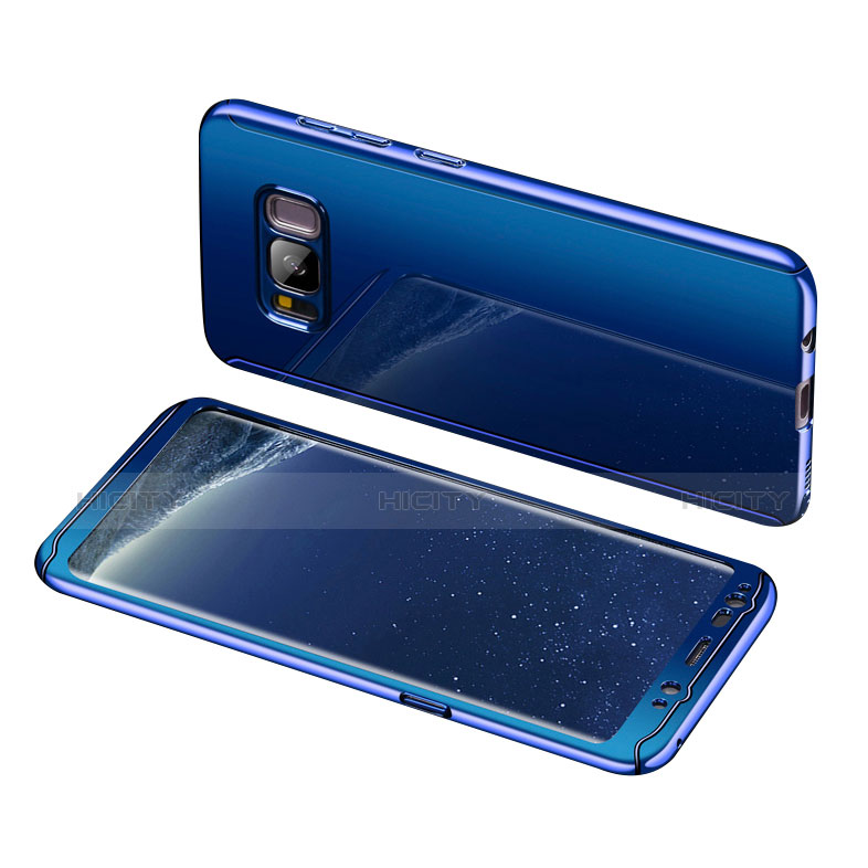 Samsung Galaxy S8 Plus用ハードケース プラスチック 質感もマット 前面と背面 360度 フルカバー サムスン ネイビー