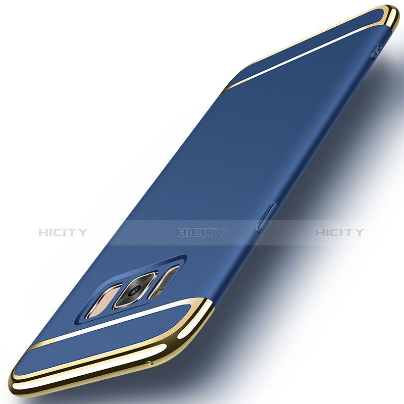 Samsung Galaxy S8 Plus用ケース 高級感 手触り良い メタル兼プラスチック バンパー サムスン ネイビー