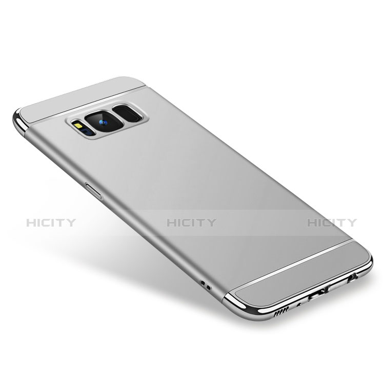 Samsung Galaxy S8 Plus用ケース 高級感 手触り良い メタル兼プラスチック バンパー サムスン シルバー