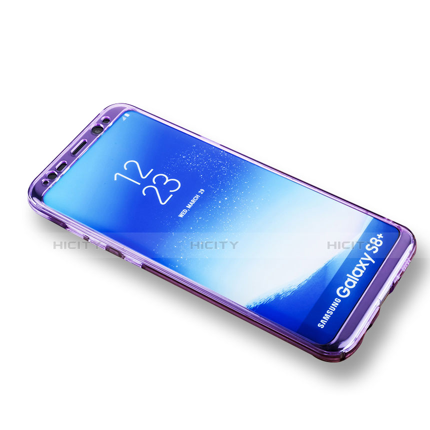 Samsung Galaxy S8 Plus用ソフトケース フルカバー クリア透明 サムスン パープル