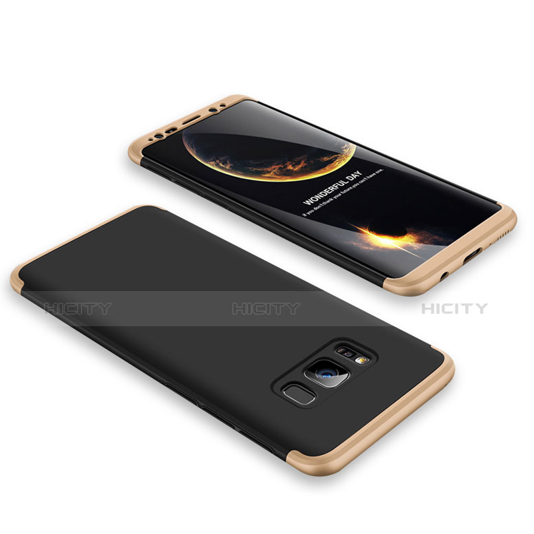 Samsung Galaxy S8 Plus用ハードケース プラスチック 質感もマット 前面と背面 360度 フルカバー M01 サムスン ゴールド・ブラック