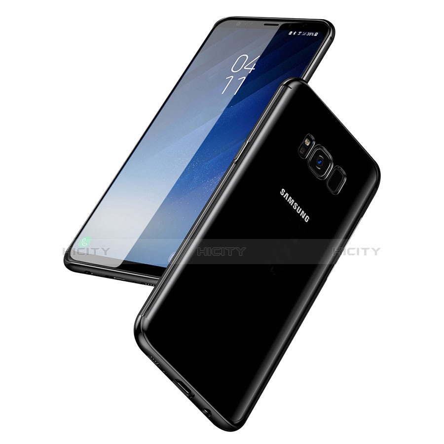 Samsung Galaxy S8 Plus用極薄ソフトケース シリコンケース 耐衝撃 全面保護 クリア透明 T17 サムスン ブラック