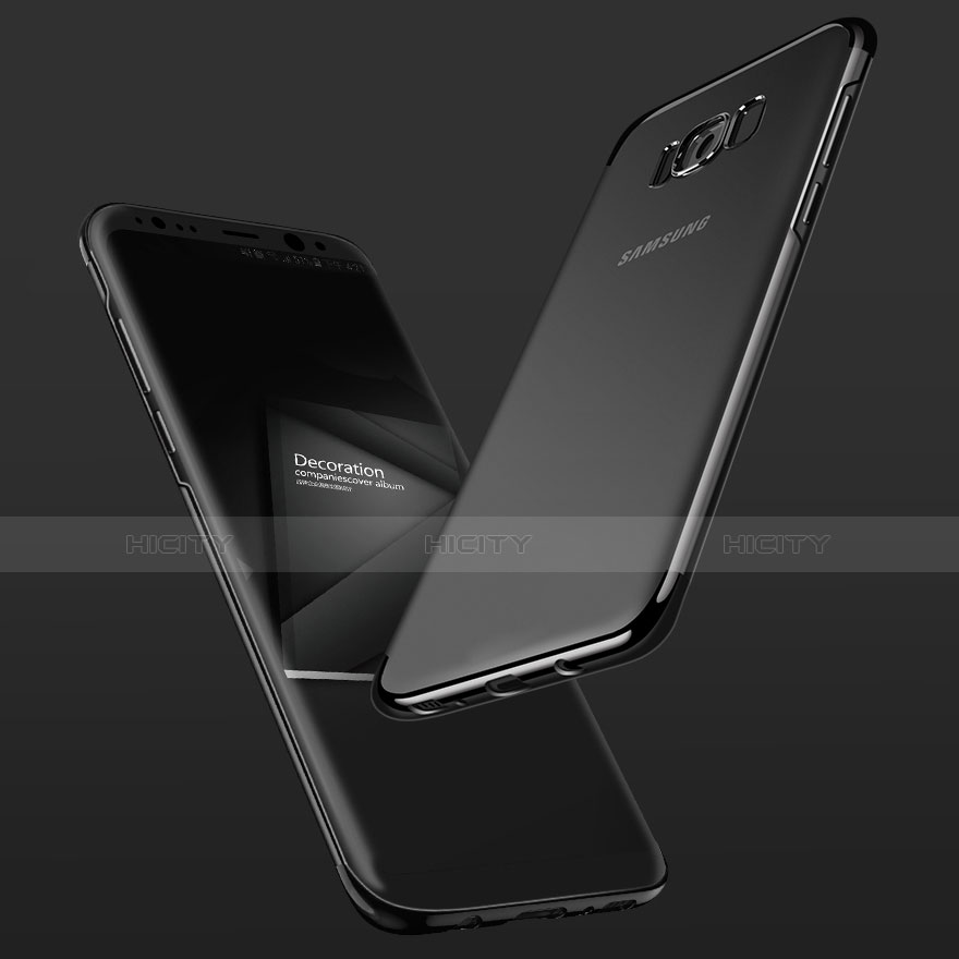 Samsung Galaxy S8 Plus用極薄ソフトケース シリコンケース 耐衝撃 全面保護 クリア透明 T18 サムスン ブラック