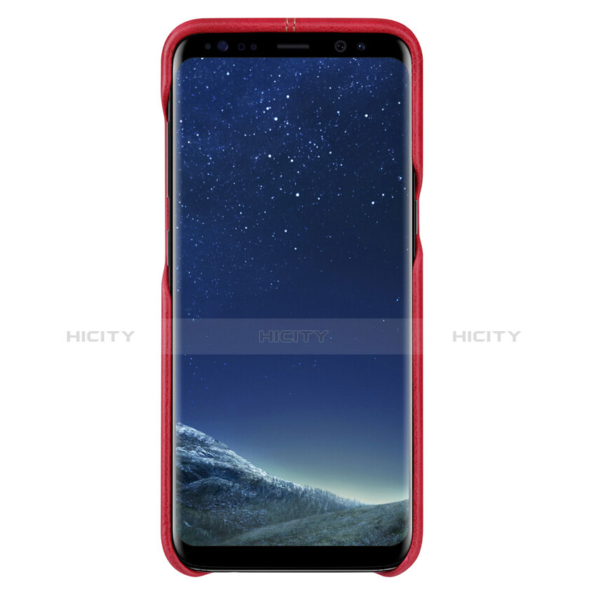 Samsung Galaxy S8 Plus用ケース 高級感 手触り良いレザー柄 L01 サムスン レッド